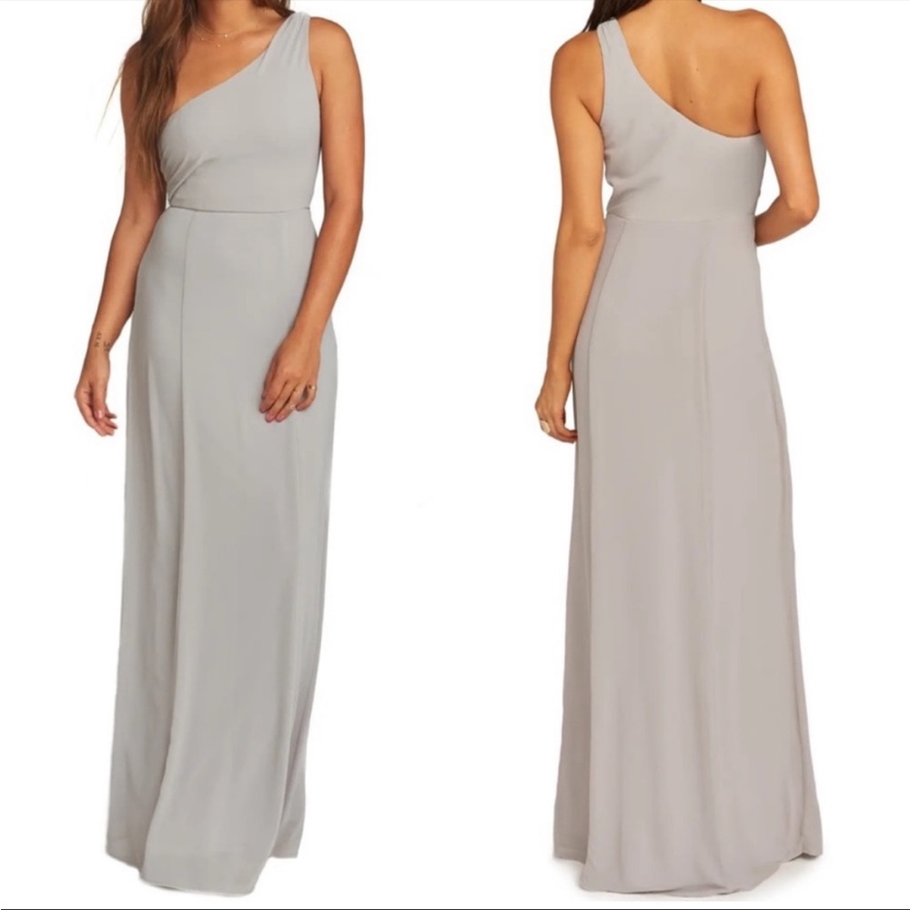 NWT Show Me Your Mumu Grey One Shoulder Bridesmaids Dress